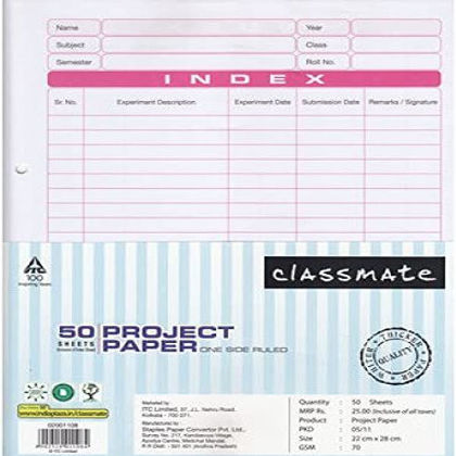 Classmate Practical sheet Interleaf 