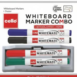 Cello Whiteboard Marker Combo Duster (Set of 5, Multicolor)